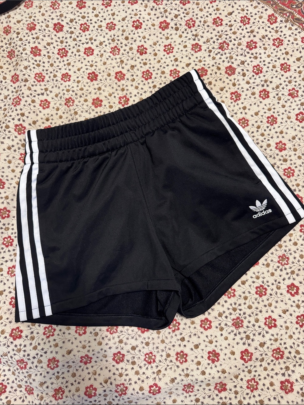 adidas retro Black Women's 3-Stripe Short Athletic Shorts